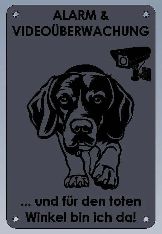 Warning Sign Beagle V2 Portrait - Free 3D Print Model - MakerWorld