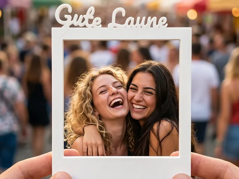 Polaroid-Rahmen „Gute Laune“ für Shootings