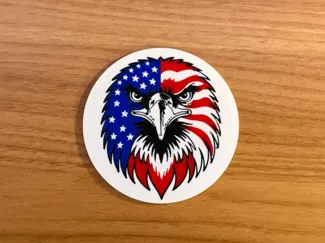American Eagle Head Stars & Stripes Round Coaster