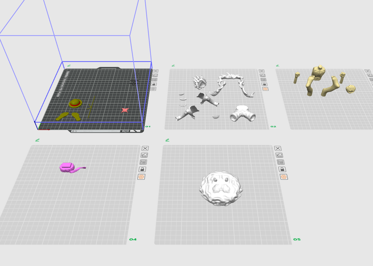 Miniatura 1 do modelo 3D 海贼王路飞尼卡形态（分件打印，无需AMS）