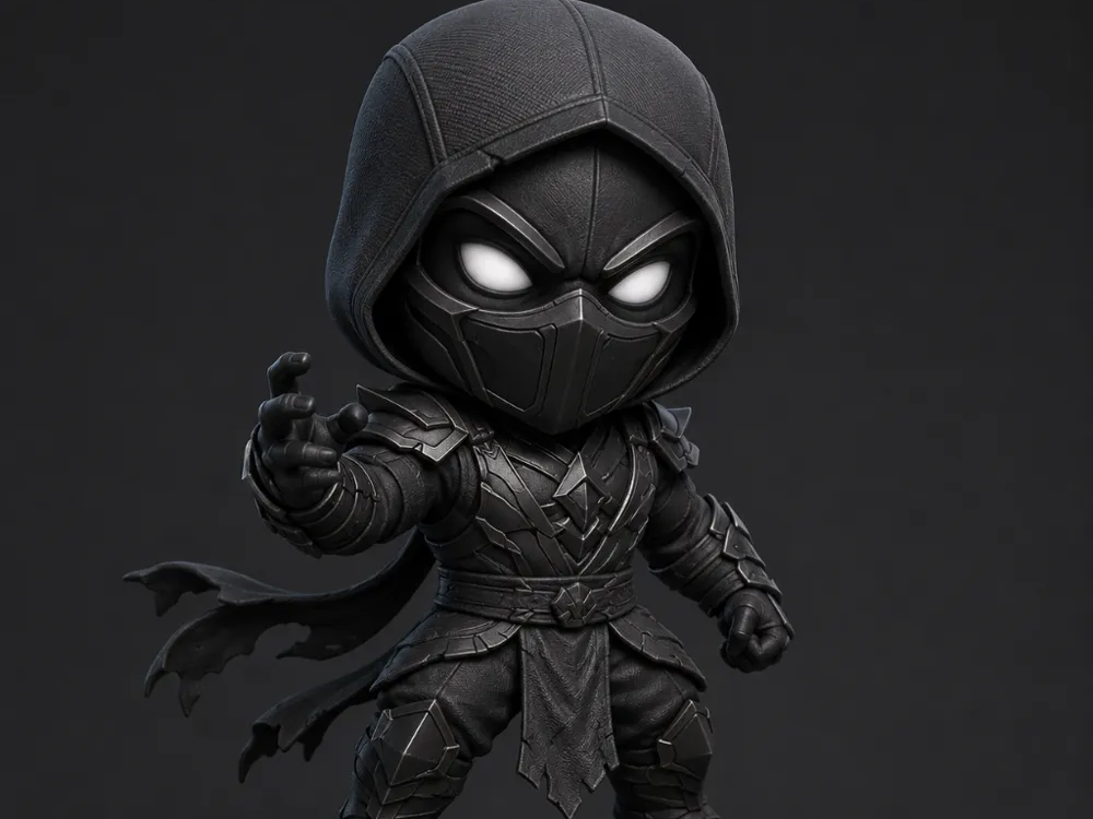Chibi Noob Saibot - Mortal Kombat Cute Figurine