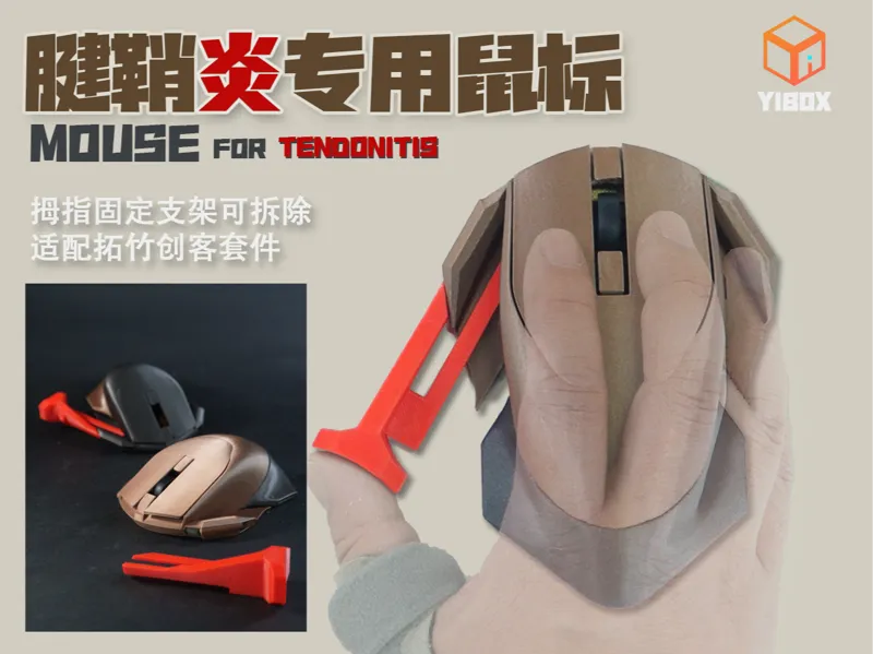 YiBOX-腱鞘炎专用鼠标-创客鼠标-拇指固定件可拆卸