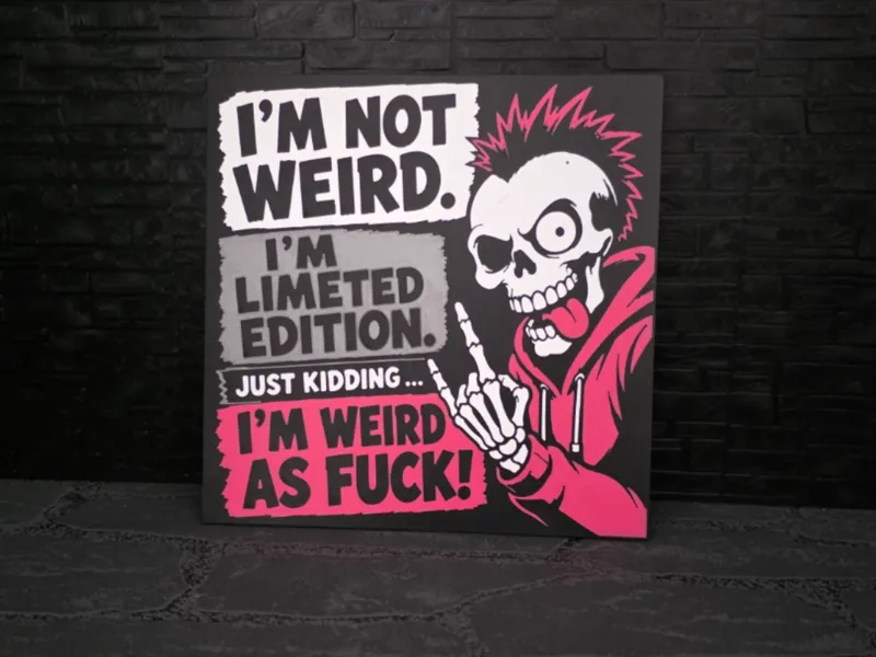 Magnet Schild " I´m not weird "