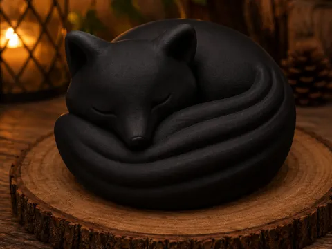 Estante o repisa: Sleeping Fox – Cozy Curled Fox Decoration — referencia de MakerWorld