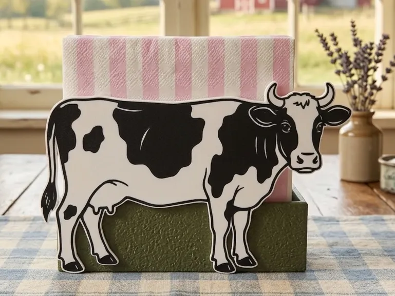 Napkin Holder - Dairy Cow