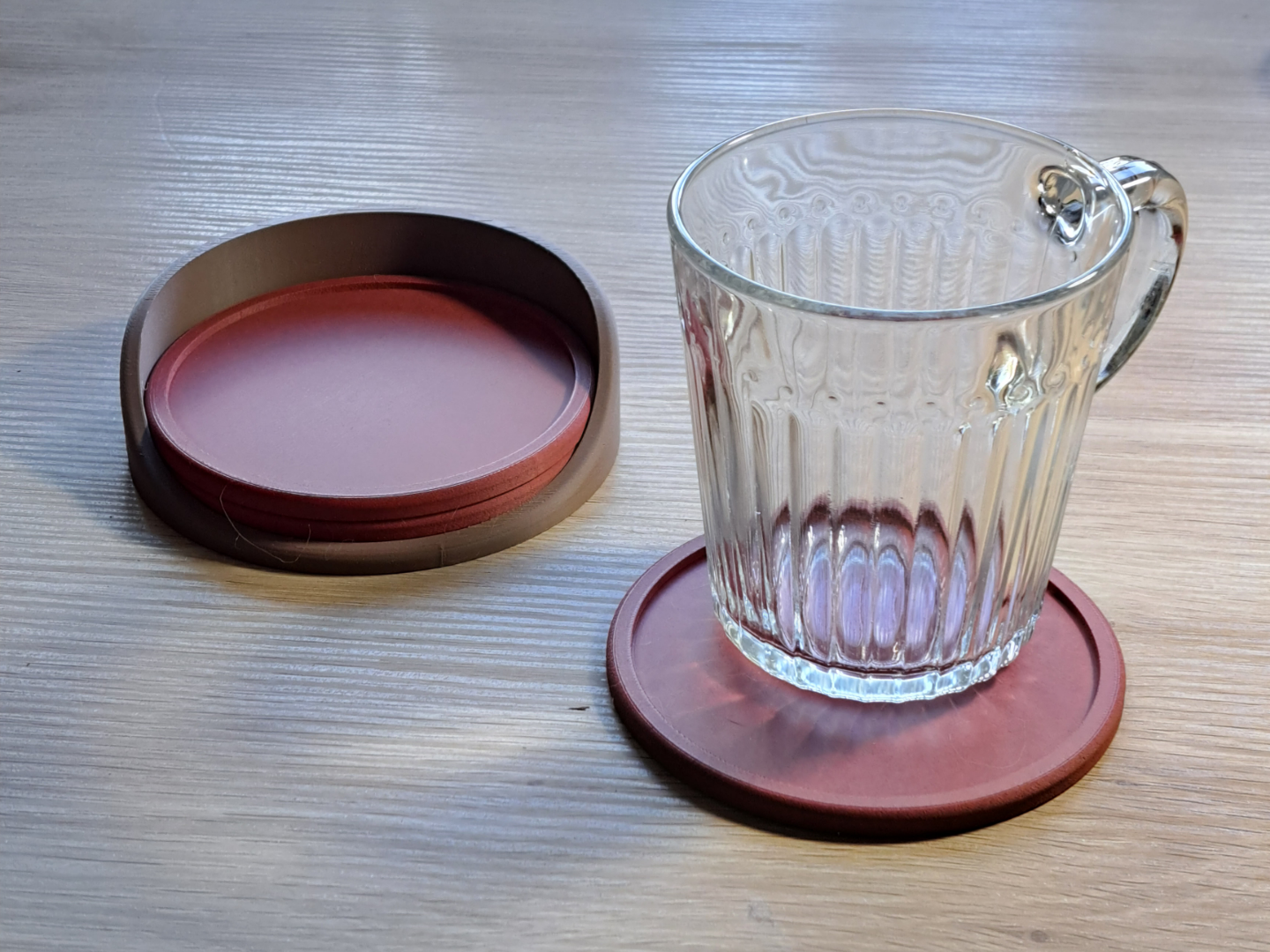 Sous-verres avec Boîte pour 4 pièces 