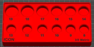 ICON 3/8 Drive Metric Socket Holders - Gridfinity