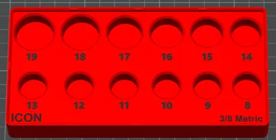 ICON 3/8 Drive Metric Socket Holders - Gridfinity