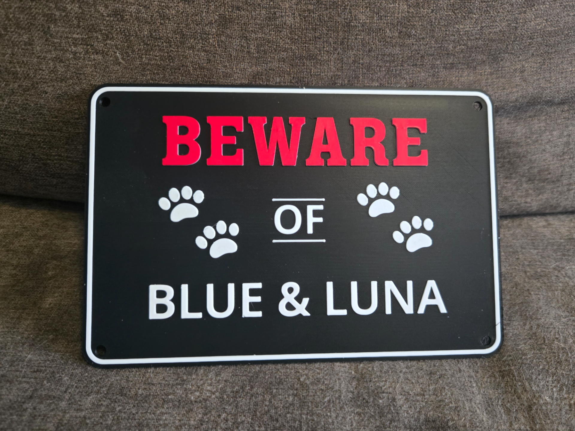 Beware of Dog Name Sign Customizable no AMS