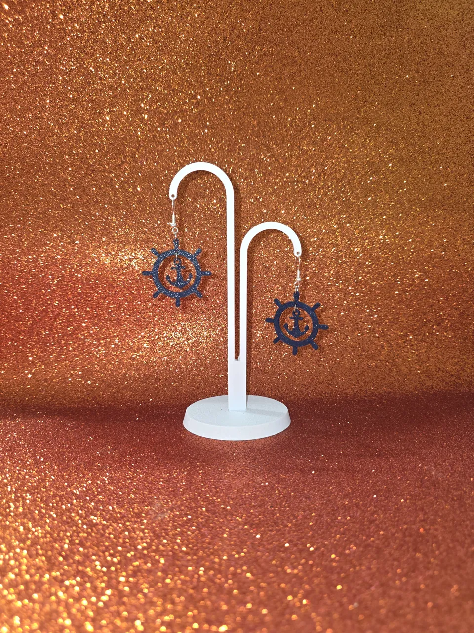 Ocean emblem earrings view 3