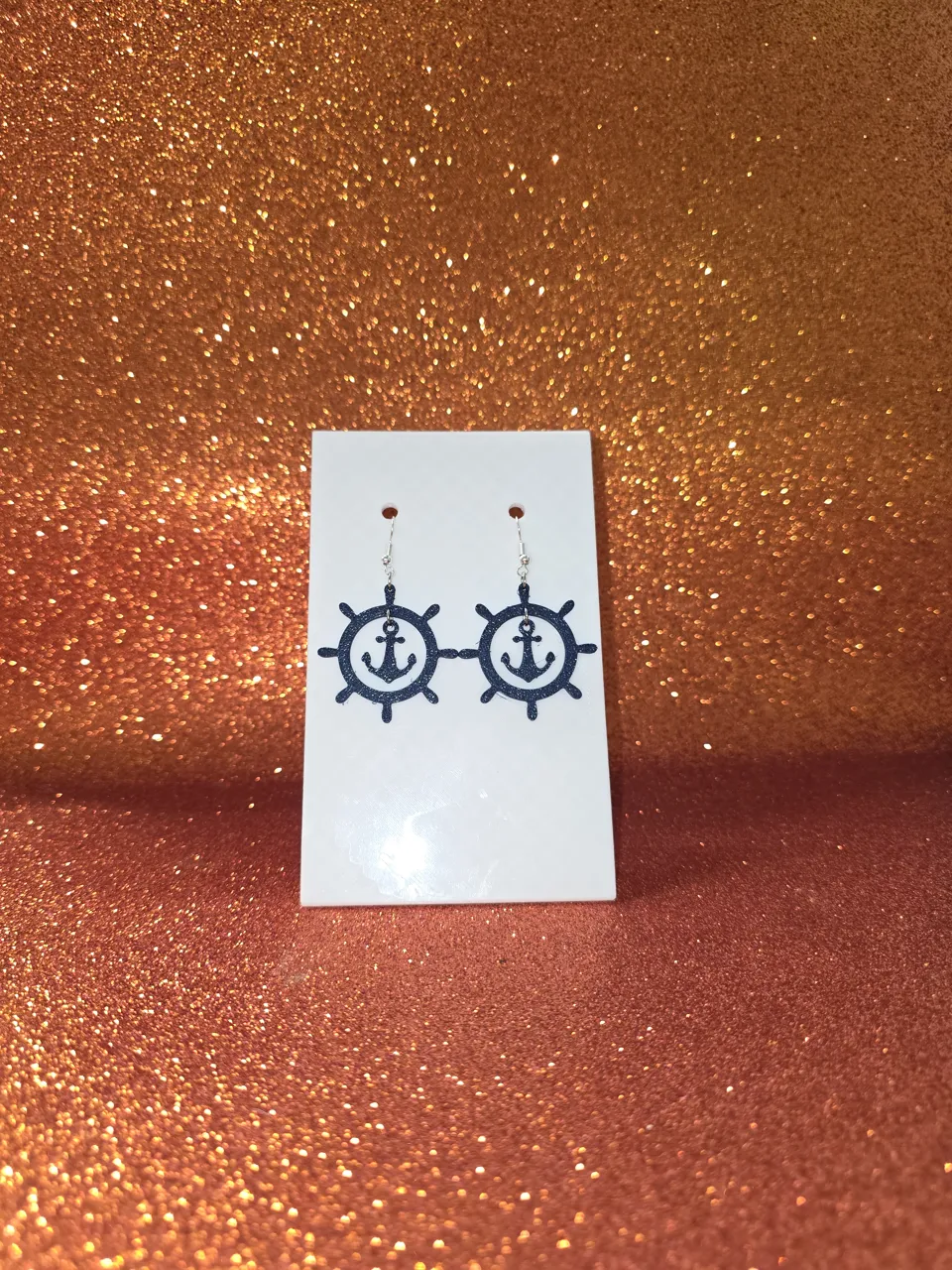 Ocean emblem earrings view 2