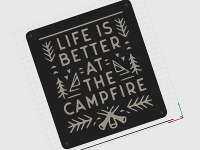 Life is Better at the campfire Sign