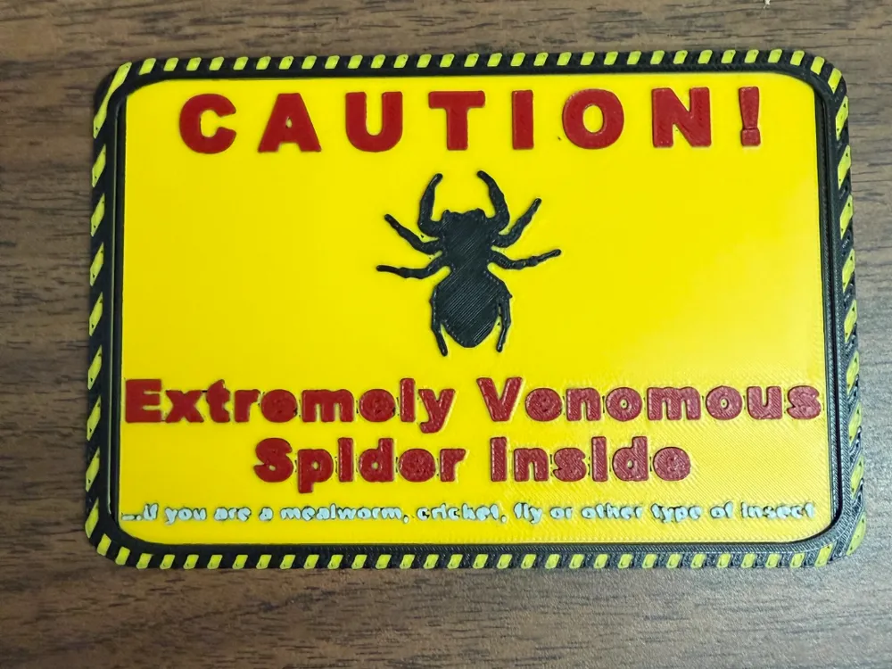 Caution Spider - funny - Free 3D Print Model - MakerWorld