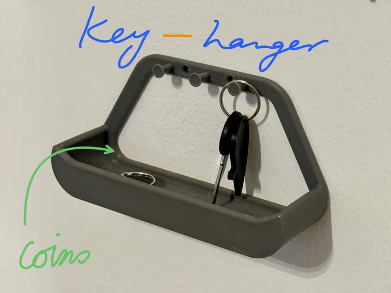 Key hanger and coin tray