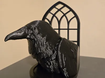 Gothic Window Raven Bookend