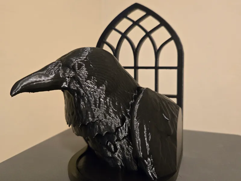 Gothic Window Raven Bookend