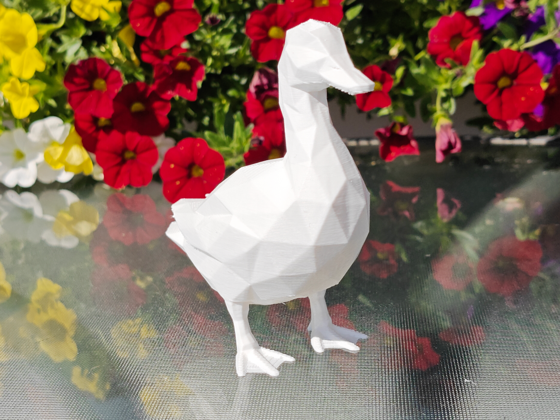 Geometric Low Poly Duck Figurine