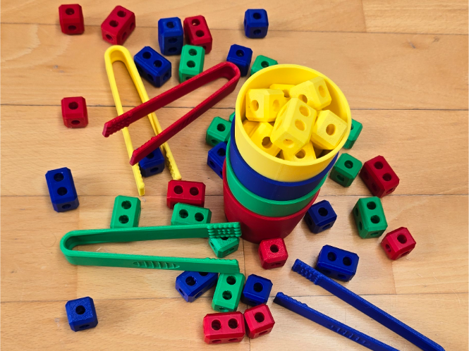 montessori tweezers for kids - color sorting