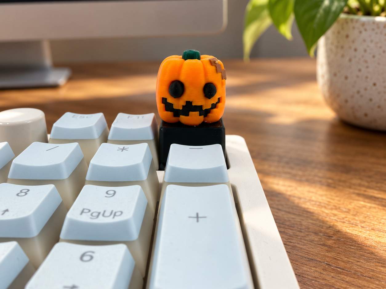 8bit 呪われたグリッチカボチャのキーキャップ 3D model
