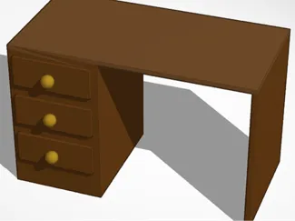 3D Small Desk Model