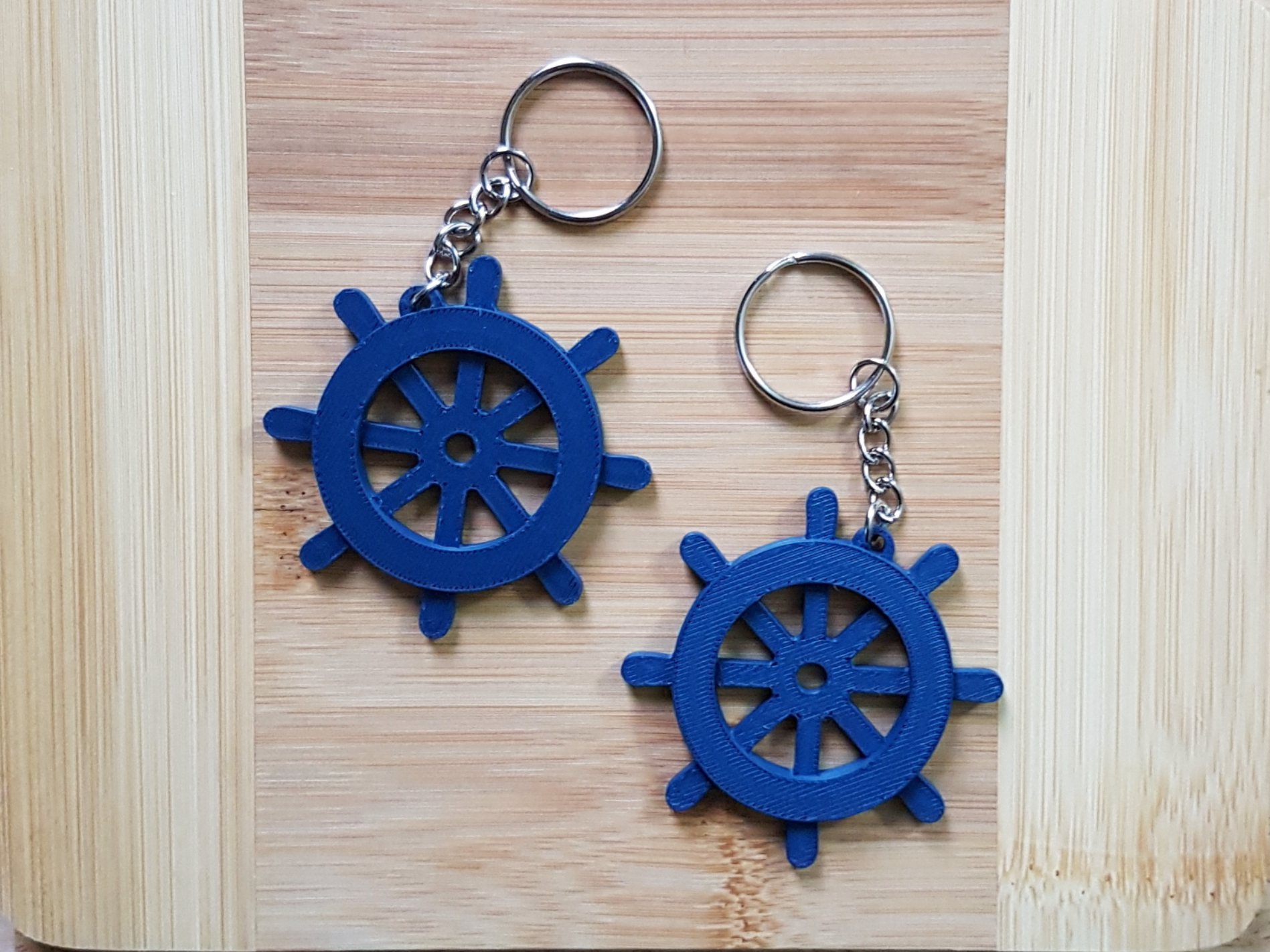 Ship Wheel Keychain, Nautical, Helm
