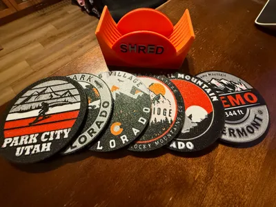 Ski Resort Themed Coaster Set