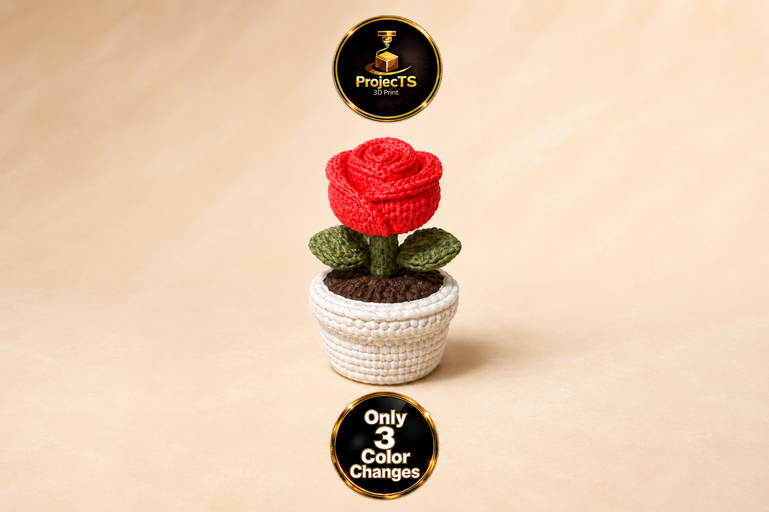 Miniatura 2 do modelo 3D Gestrickte Rose