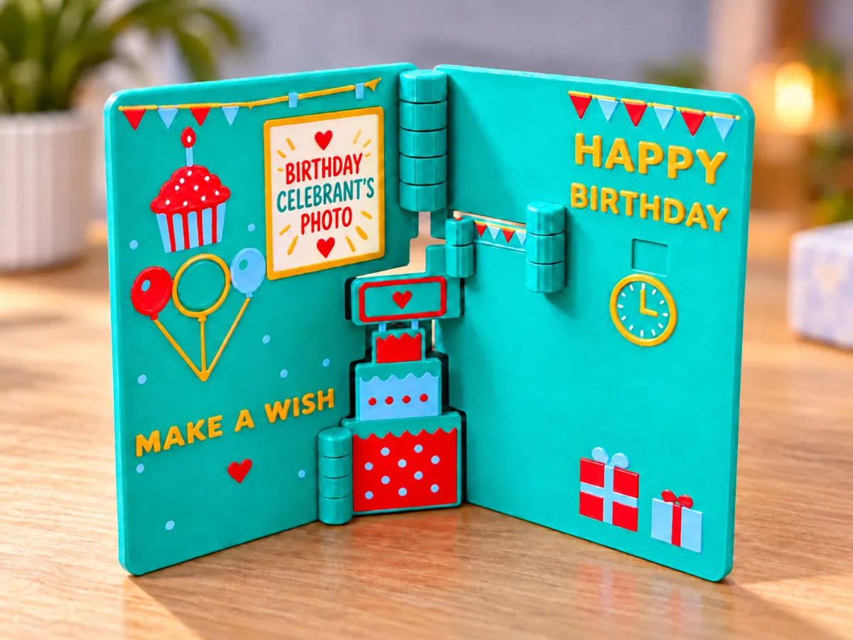 Happy Birthday – 3D Pop-Up Card & Photo Frame - Free 3D Print Model ...