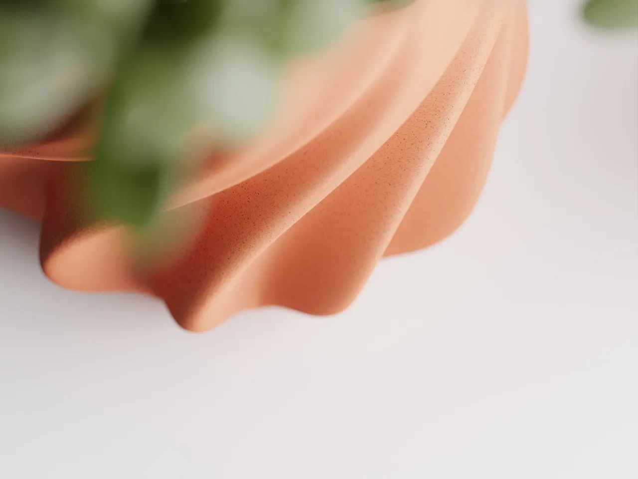 Plant Pot smooth ribs curved view 3