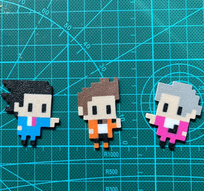 Ace Attorney Childhood Friends Pixel Characters