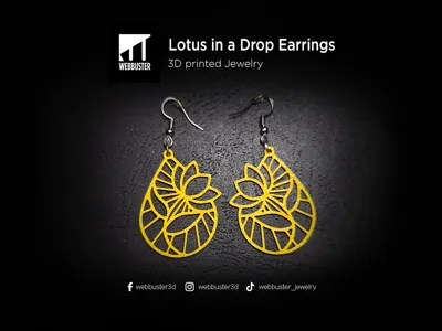 Lotus in a Drop Earrings