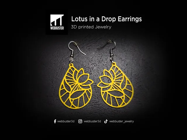 Lotus in a Drop Earrings