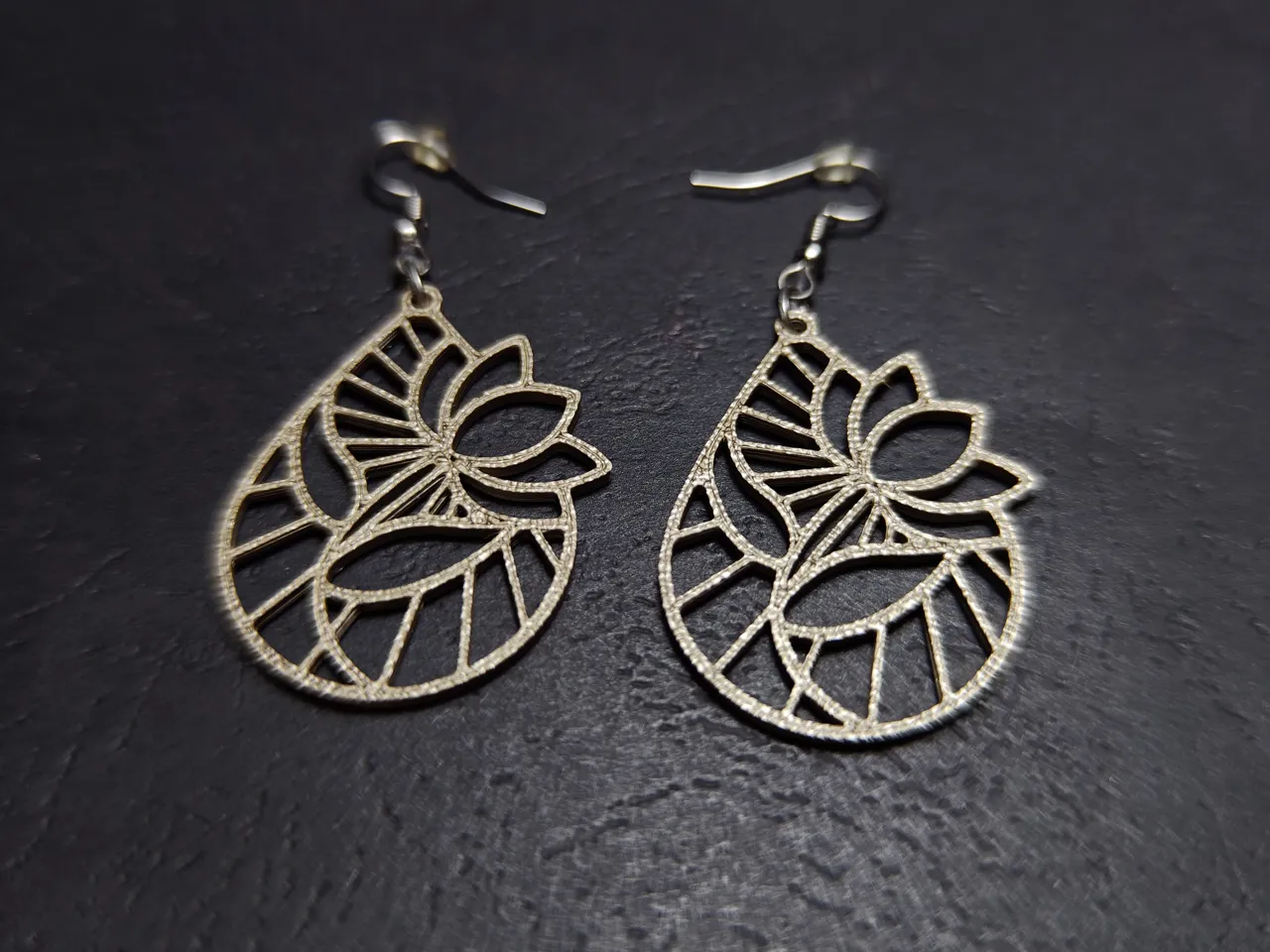 Lotus in a Drop Earrings view 3