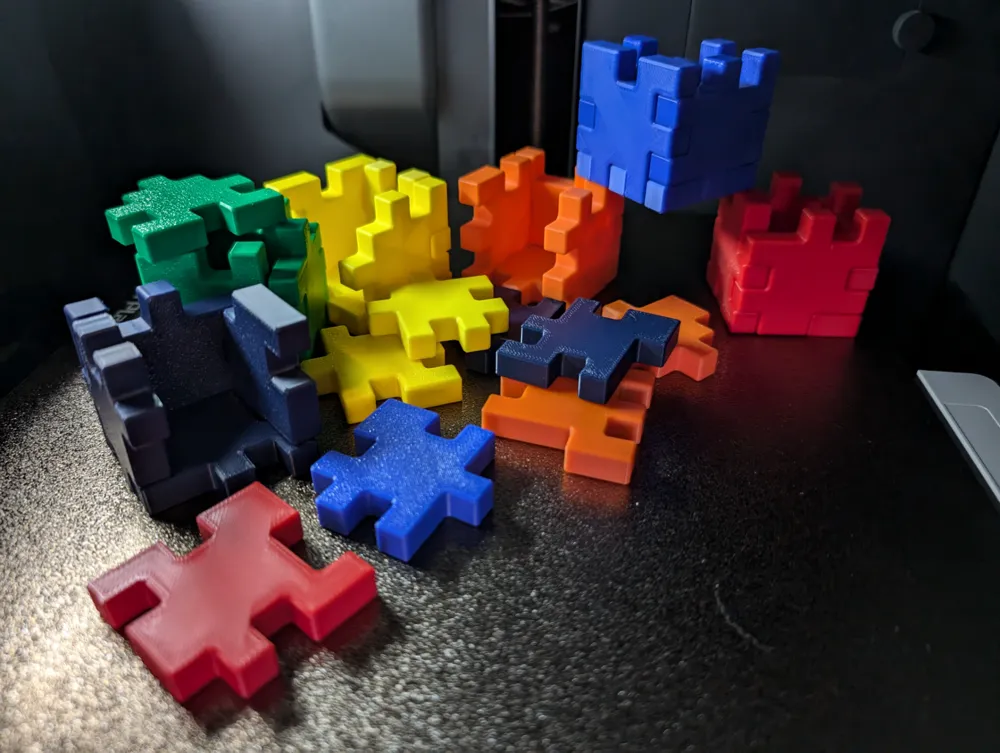 6 colored puzzle cubes by kjoe - MakerWorld