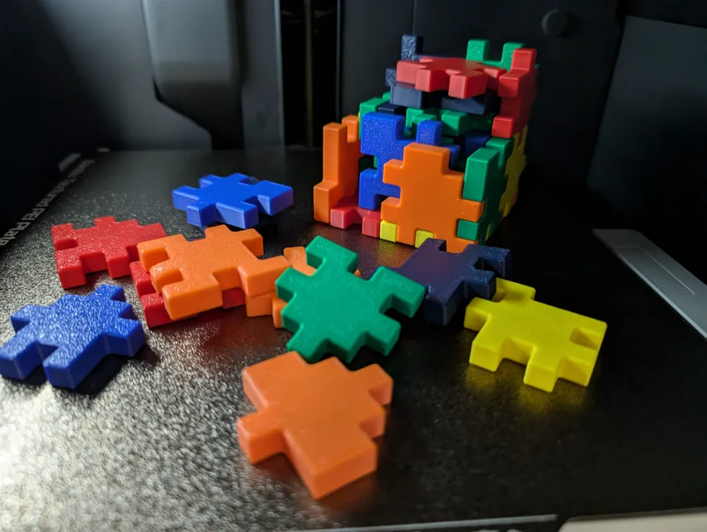 6 colored puzzle cubes by kjoe - MakerWorld