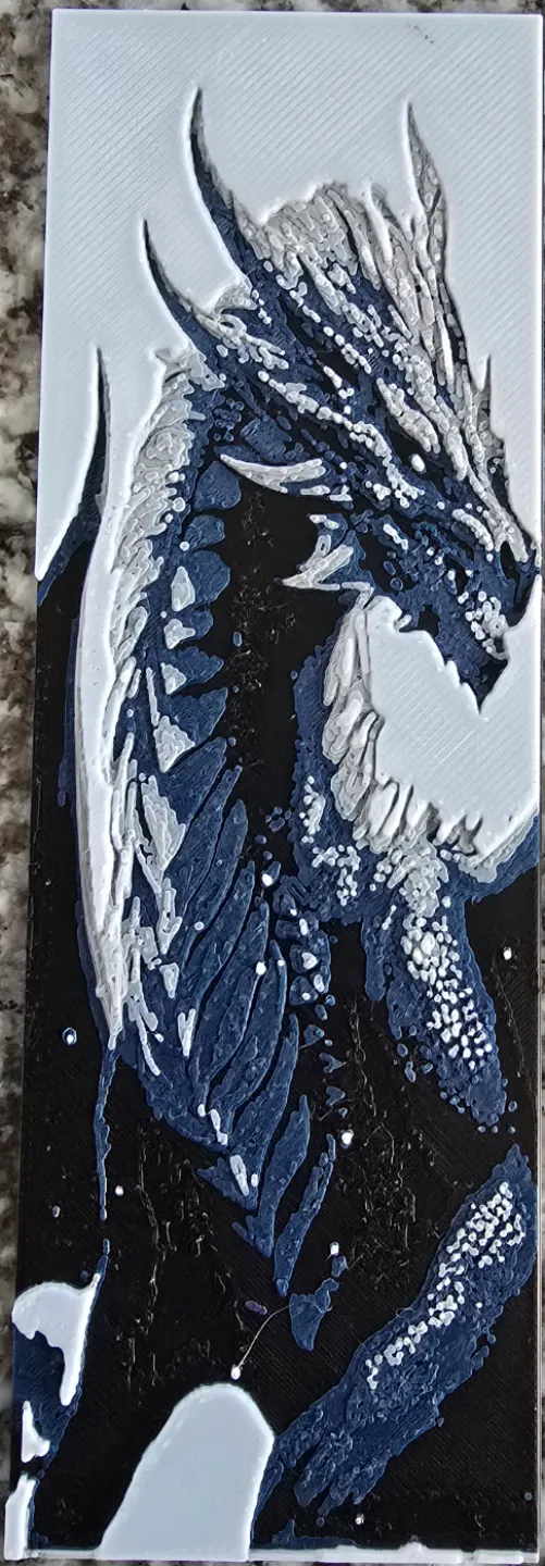 Blue Dragon Bookmark (Hueforge)