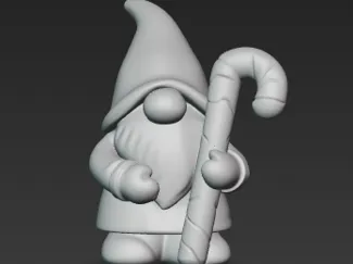 Christmas gnome with a  candy cane
