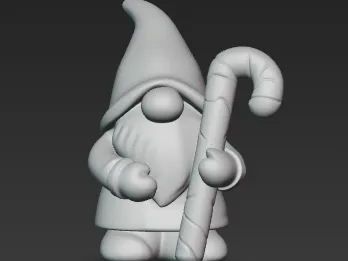 Christmas gnome with a  candy cane