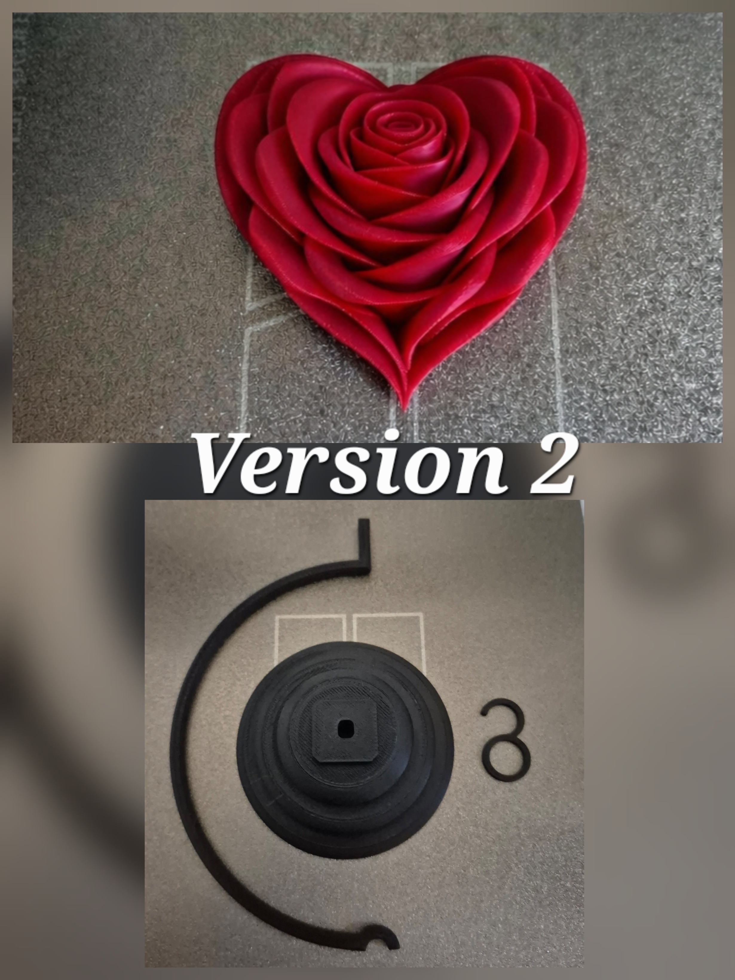 Miniatura 1 do modelo 3D Rose mit Ständer - Geschenkidee