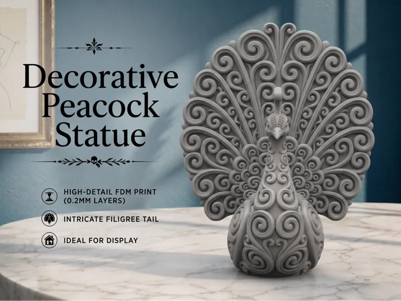 Peacock Statue Elegant Ornamental home Decorative
