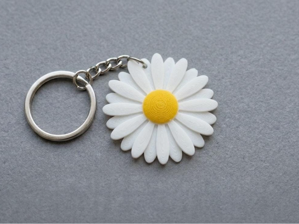 Minimalist Daisy Keychain & Bag Charm - 1