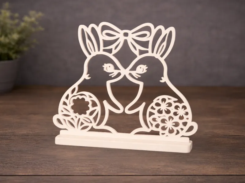 Easter Bunny Couple – Decorative Stand
