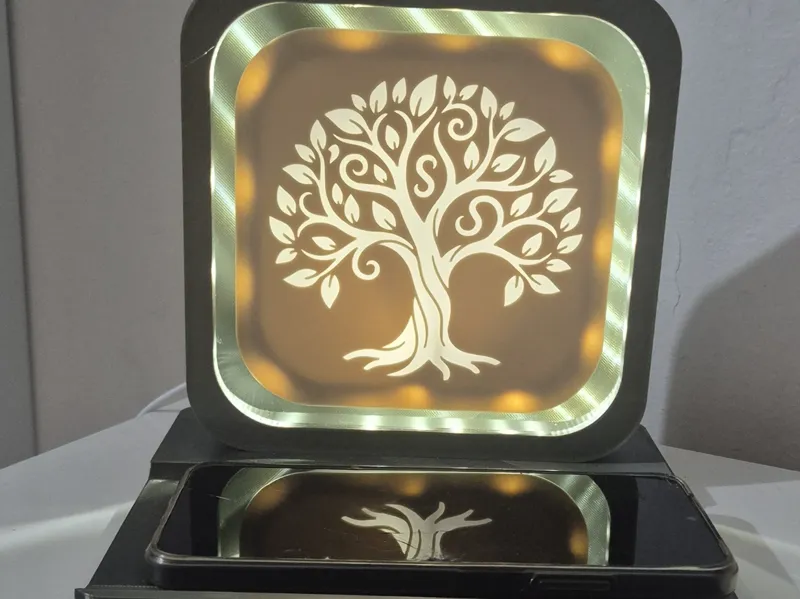 Lampada Albero della Vita + Base Qi Opzionale