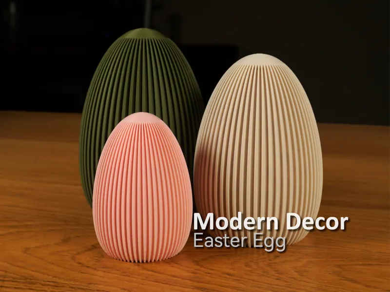 Modern Decor Easter Egg - Ribbed
