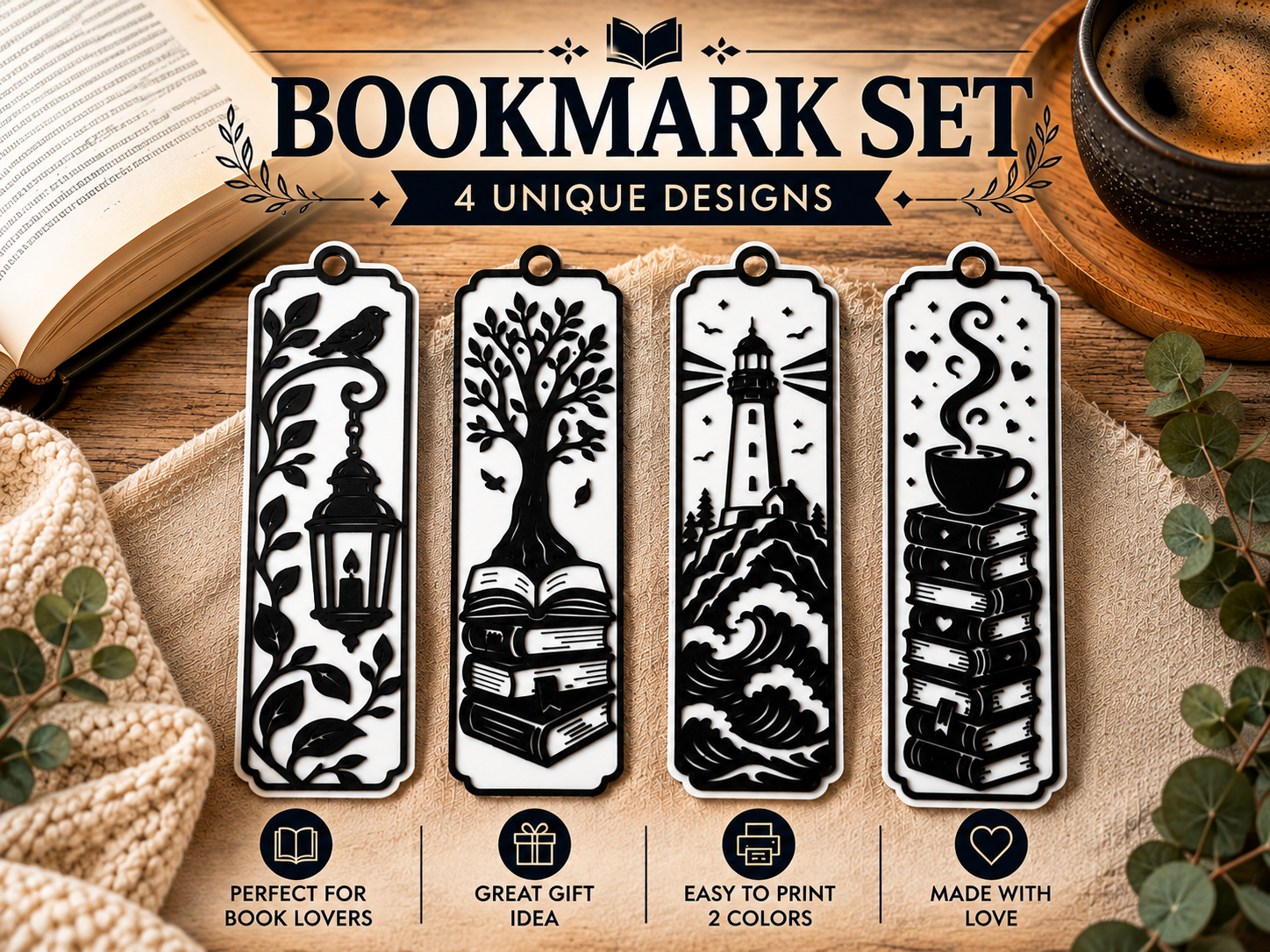 4 Bookmarks – Reading Moments Collection 3D model