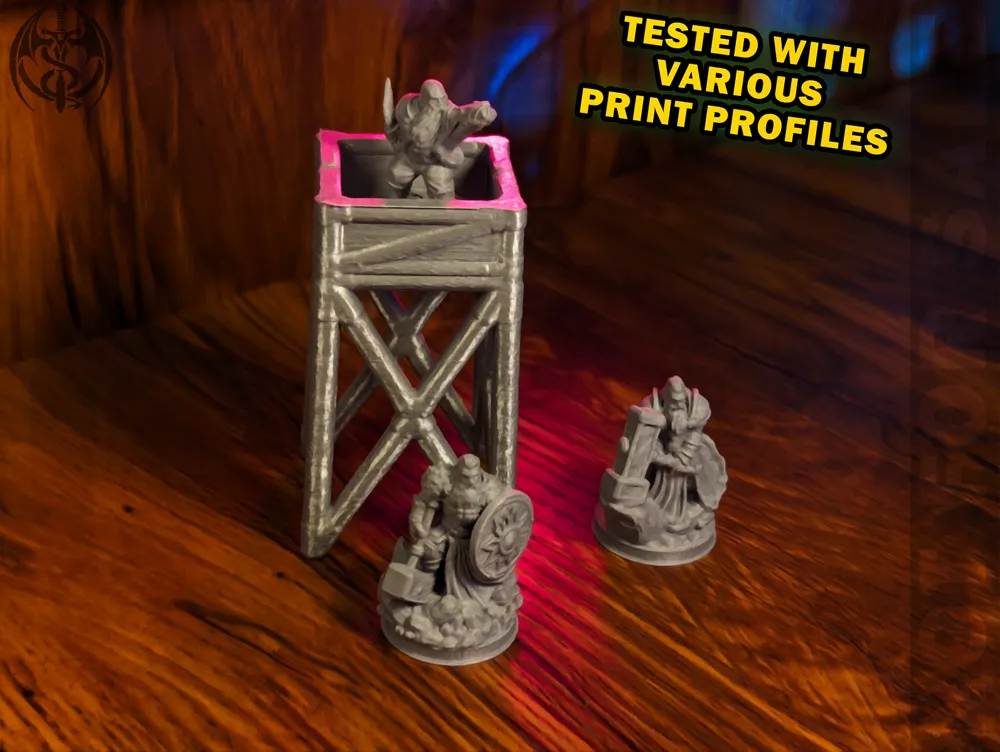 Supportless Medieval Camp - 9 pieces ink Tower. - Free 3D Print Model ...