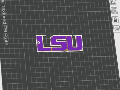 3d keychain of LSU logo 