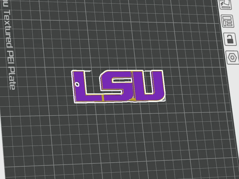 3d keychain of LSU logo 