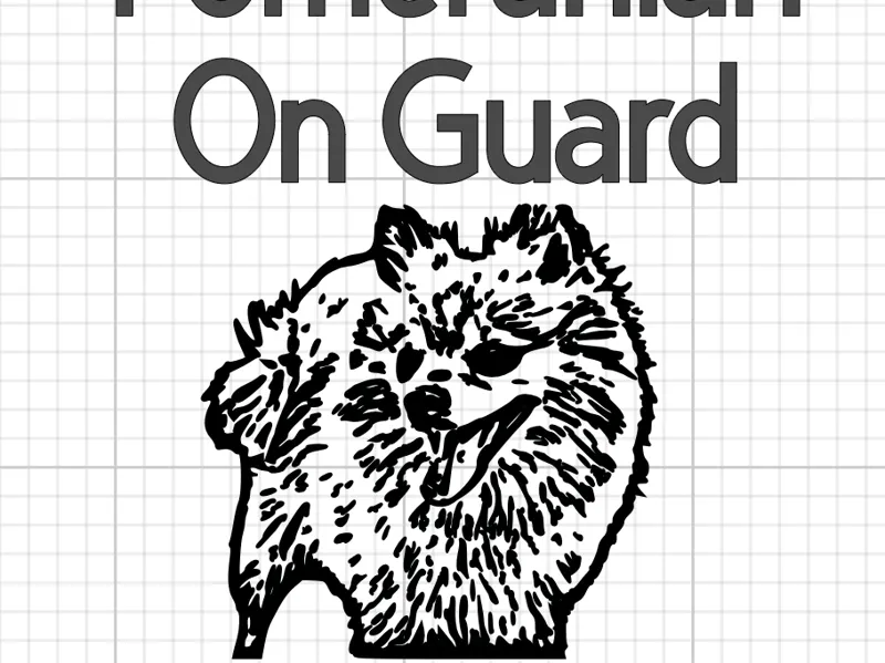 Pomeranian On Guard Sign  