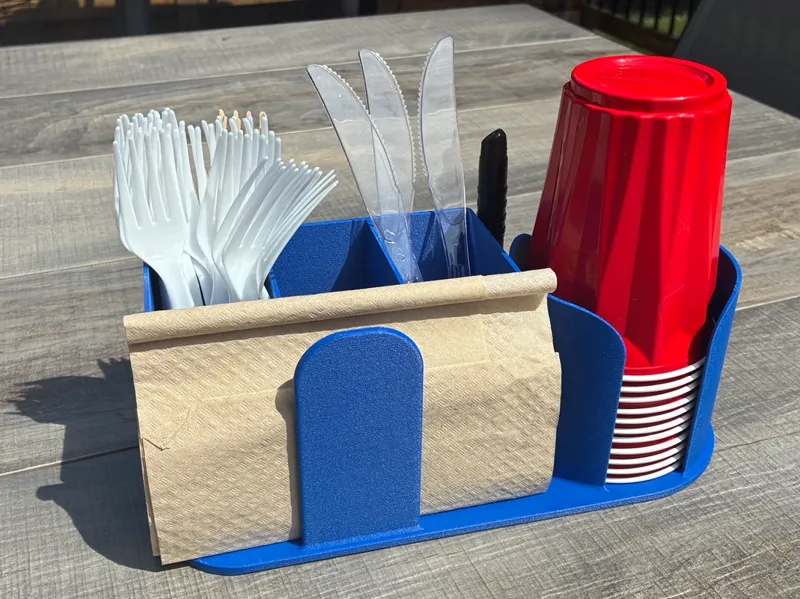 BBQ Party Organizer | Cup & Utensil Caddy